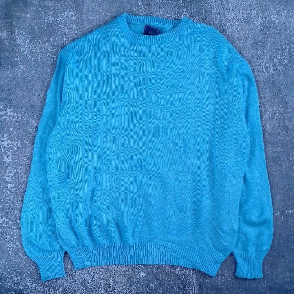 Vintage 90s sigallo Men's Blue Sweater Crewneck
